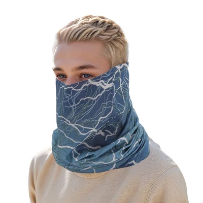 Unique Bargains Sunscreen Lightnings Pattern Face Scarf Mask Gray Blue 1 Pc 4 Unique Bargains Sunscreen Lightnings Pattern Face Scarf Mask Gray Blue 1 Pc - Image 4