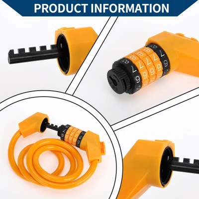 Unique Bargains Bike Lock Extended Bicycle Padlock Cable Resettable 5 Digit Bike Lock Orange Set 1 Unique Bargains Bike Lock Extended Bicycle Padlock Cable Resettable 5 Digit Bike Lock Orange Set