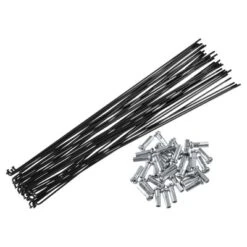 Unique Bargains Bicycle Steel Spokes 14G Bike Spoke With Nipples For Most Bicycle Black 36 Pcs -Outdoor Sports Series GUEST 31e3aef3 b7e4 491e bd11 db76e055c35a