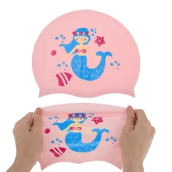 Unique Bargains Kid's Silicone Mermaid Pattern Swim Cap Light Pink 1 Pc -Outdoor Sports Series GUEST 324ea3ab 3dd3 47bf 850d d4f57c3d3902