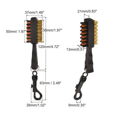 Unique Bargains Dust Groove Cleaner Double Sided Golf Club Brush With Plastic Clip Black 1 Unique Bargains Dust Groove Cleaner Double Sided Golf Club Brush With Plastic Clip Black