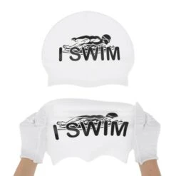 Unique Bargains Silicone Floating Pattern Waterproof Swim Cap Black White 1 Pc -Outdoor Sports Series GUEST 32ed731b c6ae 49e7 a3ea 97610549a399