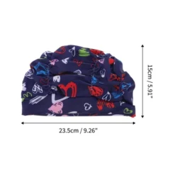 Unique Bargains Polyester Sweet Hearts Pattern Swim Cap 5.91"x9.25" Navy Blue Red 1 Pc -Outdoor Sports Series GUEST 3303999b 0618 4bb0 b12d 33843e64c53b