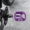 Unique Bargains Non-Slip Pedals Platform Flat Bicycle Pedals 9/16" For Road Bikes MTB Mountain Bike Purple 1 Pair