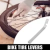 Unique Bargains Bicycle Flat Head Tyre Lever Wrench With Hook Repair Tool Silver Tone 2pcs
