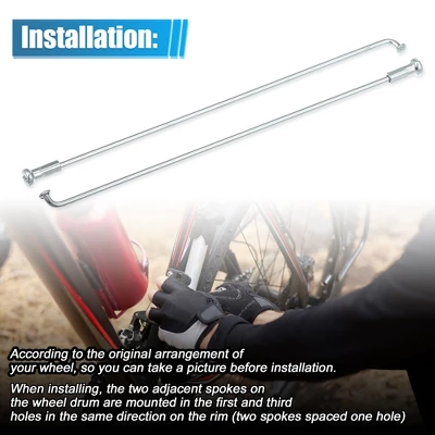 Unique Bargains 14G J Bend Bicycle Galvanized Spokes 36 Pcs 3 Unique Bargains 14G J Bend Bicycle Galvanized Spokes 36 Pcs - Image 3