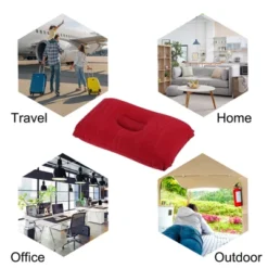 Unique Bargains Neck Support For Hiking Travel Flocked Inflatable Camping Pillows 4 Pcs 17" X 11" -Outdoor Sports Series GUEST 36513805 b336 4568 975c 1cd9aa7225a9