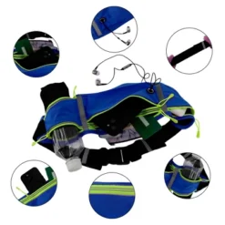 Unique Bargains Waist Pack Bag With Water Bottle Holder Blue 1 Pc