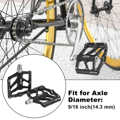 Unique Bargains Aluminum Alloy Rear Foot Peg Flat Pedal Footrests Fit 9/16 Inch Axles BMX MTB Bike Black 1 Pair 1 Unique Bargains Aluminum Alloy Rear Foot Peg Flat Pedal Footrests Fit 9/16 Inch Axles BMX MTB Bike Black 1 Pair