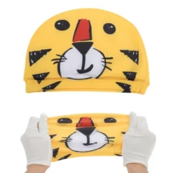 Unique Bargains Kid's Polyester Tigers Pattern Swim Cap Yellow Black 1 Pc -Outdoor Sports Series GUEST 39ed974d e45f 43f6 b78b 4e8594505e6b