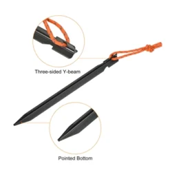 Unique Bargains Tent Stakes Y-Beam With Reflective Pull Rope Kit Aluminum Camping Ground Pegs -Outdoor Sports Series GUEST 3a48debe f44f 4f78 8ba3 6f7b97387379