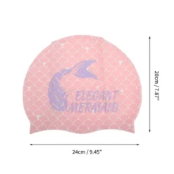 Unique Bargains Silicone Waterproof Fish Tail Swim Cap Pink Purple 1 Pc -Outdoor Sports Series GUEST 3ae64db0 cb81 4f12 a9c3 1d754ee60fc5