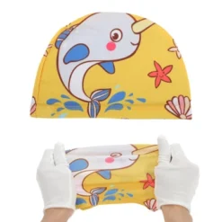 Unique Bargains Kid's Polyester Dolphin Pattern Swim Cap Yellow Gray 1 Pc -Outdoor Sports Series GUEST 3b1c1b4a 46a0 4180 a7b7 8f655dbf65f3