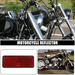 Unique Bargains M6x1.0 Plastic Rectangular Screw Mount Reflective Warning Reflector Red