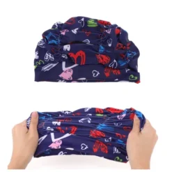 Unique Bargains Polyester Sweet Hearts Pattern Swim Cap 5.91"x9.25" Navy Blue Red 1 Pc -Outdoor Sports Series GUEST 3bc7f599 85ca 4c83 82e1 a1afefe003b2