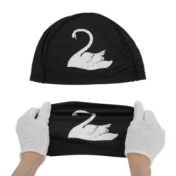 Unique Bargains Knitted PU Elastic Swans Pattern Swim Cap 1 Pc -Outdoor Sports Series GUEST 3c6b1944 21e4 45f8 bcea a017664b6d3d