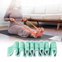 Unique Bargains High Elastic 8-Loop Yoga Stretching Exercise Band 1 Pc