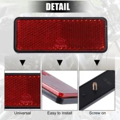 Unique Bargains M6x1.0 Plastic Rectangular Screw Mount Reflective Warning Reflector Red -Outdoor Sports Series GUEST 3d311c32 b6e8 476e 948d 58c27cee77b5