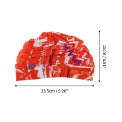 Unique Bargains Polyester Mountain Peaks Pattern Swim Cap 5.91"x9.25" Orange 1 Pc -Outdoor Sports Series GUEST 3faabeb5 7c27 4f86 bd66 5e01907c1ed8