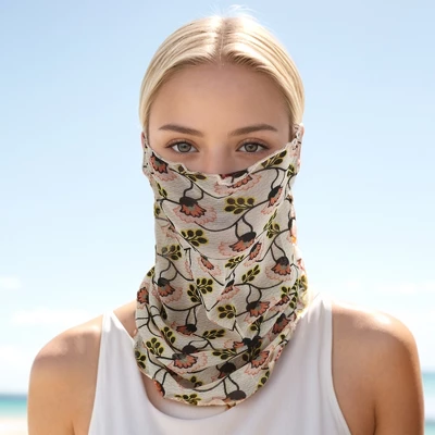 Unique Bargains Flower Pattern Earloop Neck Gaiter 1 Pc 1 Unique Bargains Flower Pattern Earloop Neck Gaiter 1 Pc