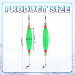 Unique Bargains Plastic Weighted Popping Corks Olive Fishing Floats Rigs 4 Pcs