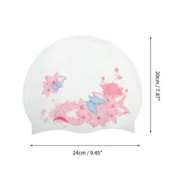 Unique Bargains Silicone Waterproof Flowers Print Swim Cap Pink White 1 Pc -Outdoor Sports Series GUEST 41d7aedd 186a 4c8d 93d2 8691b7e6845a