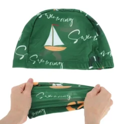 Unique Bargains Nylon Swimming Ring Pattern Swim Cap Green 1 Pc -Outdoor Sports Series GUEST 447a8d7b 6dbd 45c2 9b6e 64b97b736f32