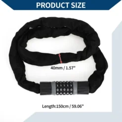 Unique Bargains Security Chain Combination Padlock Resettable 5 Digit Bike Lock Black Gray 59.06" -Outdoor Sports Series GUEST 447b48b5 d69b 419d 842f d42ffbfb6540