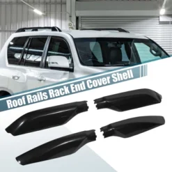 Unique Bargains Roof Rack Bar Rail End Protection Cover Shell For Toyota Land Cruiser Prado Plastic Black 1 Set