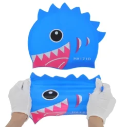 Unique Bargains Kid's Silicone Cartoon Shark Tooth Swim Cap 1 Pc -Outdoor Sports Series GUEST 4564138c 4437 4f98 a697 6a1412a951ca