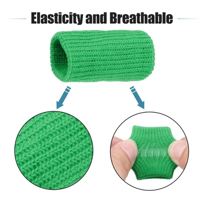 Unique Bargains Breathable Finger Sleeves Thumb Braces Support Elastic Compression Protectors Black Green 40pcs 4 Unique Bargains Breathable Finger Sleeves Thumb Braces Support Elastic Compression Protectors Black Green 40pcs - Image 4