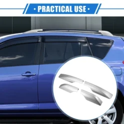 Unique Bargains Car Roof Rack Side Rails End Cover Shell Cap Compatible For Toyota RAV4 2006-2012 Silver Tone 4pcs