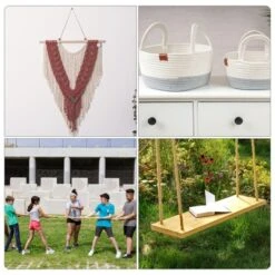 Unique Bargains Natural Twisted Cotton Rope 3 Strand Tug Of War Rope With Sealing Tape -Outdoor Sports Series GUEST 4668ec16 7d6f 4eee 91f5 fb5289923555