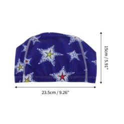 Unique Bargains Polyester Large Stars Pattern Swim Cap 5.91"x9.25" Blue White 1 Pc -Outdoor Sports Series GUEST 46f4f273 0b9b 4d68 ae96 9f70dea38d63