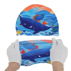 Unique Bargains Kid's Polyester Cartoon Whale Swim Cap 1 Pc -Outdoor Sports Series GUEST 4758212e 6b5c 4fc6 8266 09bf91945c84
