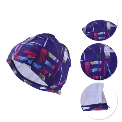 Unique Bargains Elasticity Word Pattern Swim Cap 5.91"x8.27" 1 Pc 2 Unique Bargains Elasticity Word Pattern Swim Cap 5.91"x8.27" 1 Pc - Image 2