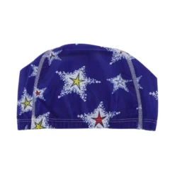 Unique Bargains Polyester Large Stars Pattern Swim Cap 5.91"x9.25" Blue White 1 Pc -Outdoor Sports Series GUEST 4a0a091b 8871 482e aef5 9a7754c16b15