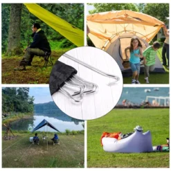 Unique Bargains Tent Stake Aluminum With Hook Kit Ground Pegs And Storage Bag -Outdoor Sports Series GUEST 4a5f654d 4958 4c67 bc1e 65d36aa06535