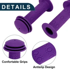 Unique Bargains Child Bike Handlebar Grips Covers 4.13" Purple 1 Pair -Outdoor Sports Series GUEST 4b0d9248 42a2 4503 b2cb 0a8ee060c9a1