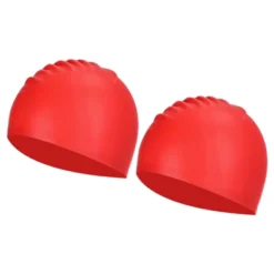 Unique Bargains Silicone Waterproof Non-Slip High-Stretch Swim Caps 2 Pcs -Outdoor Sports Series GUEST 4b4bba10 5486 4a67 8261 9e1c4562041e