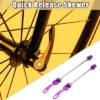 Unique Bargains Bicycle Quick Release Axles Skewers Lever Front Rear 5.91" 7.28" Purple 2 Pcs
