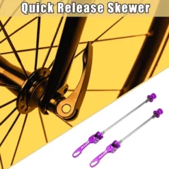 Unique Bargains Bicycle Quick Release Axles Skewers Lever Front Rear 5.91" 7.28" Purple 2 Pcs