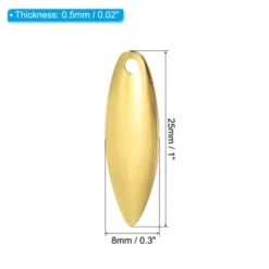 Unique Bargains Bright Finish DIY Willowleaf Bait Making Fishing Lure Blades 50 Pcs