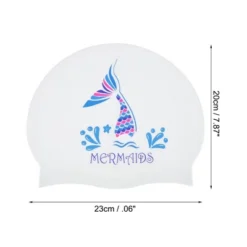 Unique Bargains Silicone Mermaid Tail Pattern Waterproof Swim Cap White Blue 1 Pc -Outdoor Sports Series GUEST 4e8869ec f606 40ad 8729 9e07040266c1