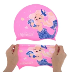Unique Bargains Kid's Silicone Mermaid Pattern Swim Cap Rose Pink 1 Pc -Outdoor Sports Series GUEST 4f55fc9c e182 45e2 8a8a a7e251fda440