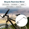 Bike Rearview Mirror 5x3.3cm Adjustable | Front Handlebar Bike Mirror Black For Bicycle Mountain Road Bike 1 Pcs