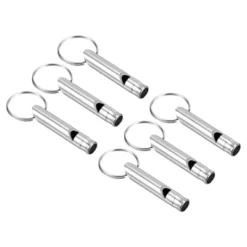 Unique Bargains Aluminum Alloy Camping Hunting Outdoor Survival Signal Whistles With Keychains 6 Pcs -Outdoor Sports Series GUEST 4f9336b8 142e 4c2d 82aa 731980c25891