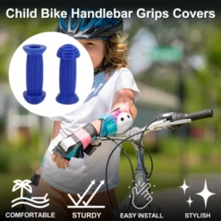 Unique Bargains Child Bike Handlebar Grips Covers 3.94" Blue 1 Pair