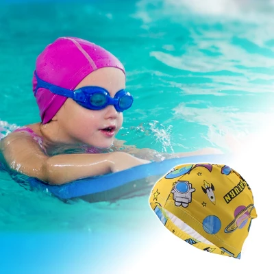 Unique Bargains Polyester Planet Pattern Swim Cap 5.91"x8.27" Yellow Blue 1 Pc 1 Unique Bargains Polyester Planet Pattern Swim Cap 5.91"x8.27" Yellow Blue 1 Pc