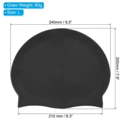 Unique Bargains Silicone Waterproof Non-Slip Adult Swimming Caps 2 Pcs